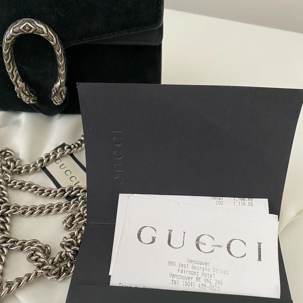 Gucci Super Mini Dionysus in Black Suede - Picture 7 of 8